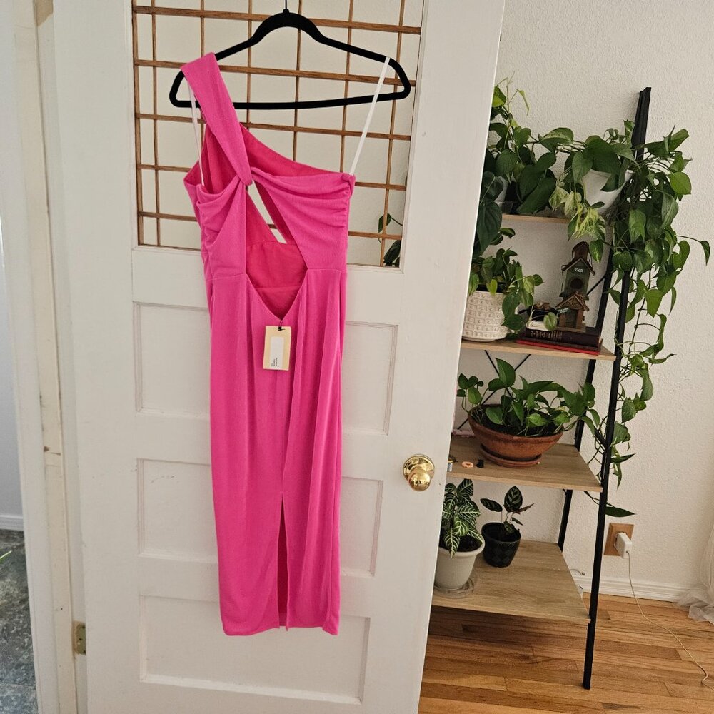 Katie May Ash Dress Barbie Pink One-Shoulder Sleeveless Cutout Bodycon Small S - Picture 8 of 13